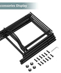 Components of Three Tier Water Jug Rack For Five Gallon Bottles Detachable Bottle Holder Organizer Space Saving Storage Rack Black