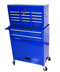 Badass 8 Drawer Rolling Tool Chest Modular Detachable Design Heavy Duty Workhorse For Garage Shop And Mechanic Large Capacity Storage Cabinet With Multiple Compartments For Professional Use, blue metal, eight drawers, mobile unit