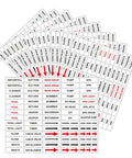 Heavy Duty Pool Equipment Labels And Valve Stickers For Spa Plumbing 560 Piece Kit showing waterproof vinyl stickers with red and black arrows.