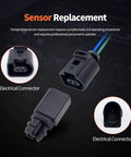 No Drama Fix Ambient Air Temperature Sensor With Connector Pigtail Plug Quick Swap For Audi A3 A4 A6 And Volkswagen Golf Jetta Passat GTI electrical connectors displayed.