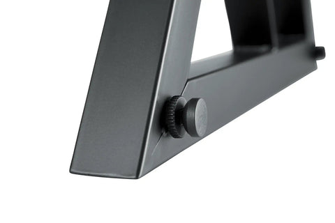 Close-up of the locking safety pin on Pro Grade Studio Monitor Stands Pair With Adjustable Height And Locking Safety Pin For Precise Speaker Placement