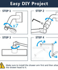 Illustration of installing 10 Inch Rain Shower Head With 16 Inch Extendable Arm For Flexible Height And Distance All Metal Chrome Square Waterfall Showerhead.