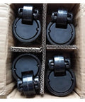 Hardcore Heavy Duty Leveling Casters Four Pack Industrial Support Roller Wheels With Adjustable Threaded Base For Solid Machinery Setup And Smooth Rolling On Any Shop Floor in packaging.