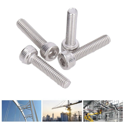 Heavy Duty M4 X 0.7Mm Hex Socket Head Cap Screws 100 Pcs Galvanized Steel Fastener Kit stacked for machinery repair.
