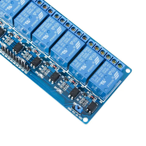 8 Channel 5V Relay Module with Optocoupler for Arduino Uno R3 Mega 1280 DSP ARM PIC AVR STM32 Projects, blue PCB