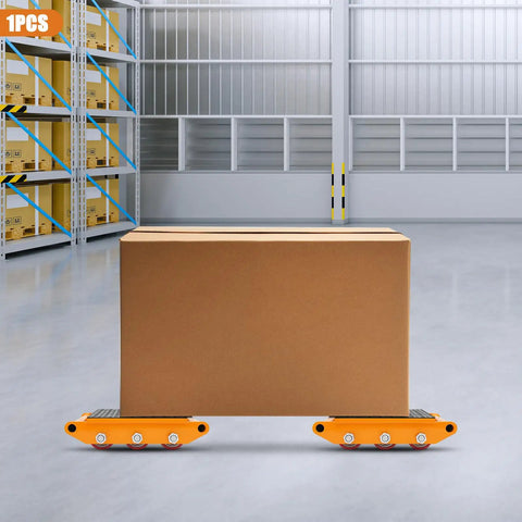 15 Ton Machinery Skate Dolly With Nine PU Rubber Rollers For Heavy Load Transport, moving boxed load in warehouse
