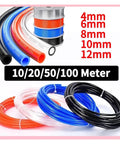 Sick Quality Polyurethane Pu Air Hose Pipe Tube Kit In Durable Black Finish Made For Tough Industrial Automation Grinds Featuring Flexible Shape Memory Compatible With Pneumatic Quick Connects Plug Play No Glue Welding Needed Installation Hassles. 4mm to 12mm PU air hose, coiled black tube for pneumatic systems