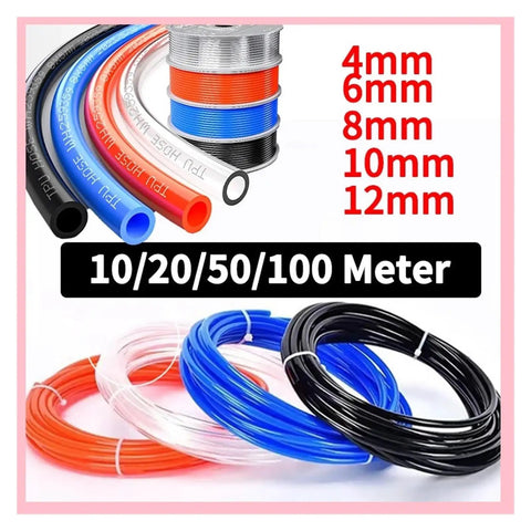 Sick Quality Polyurethane Pu Air Hose Pipe Tube Kit In Durable Black Finish Made For Tough Industrial Automation Grinds Featuring Flexible Shape Memory Compatible With Pneumatic Quick Connects Plug Play No Glue Welding Needed Installation Hassles. 4mm to 12mm PU air hose, coiled black tube for pneumatic systems