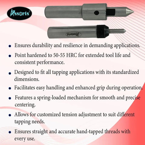 Two Pack Spring Center Tap Guide Tools For Precise Thread Alignment On Lathes Mills And Jig Borers MT2 And MT3 Shank Options Shown
