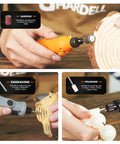 Using 69 Piece Rotary Tool Accessories Kit With 1.0 1.6 2.3mm Chucks for sanding, engraving, and polishing on wood and resin