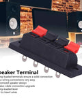 4 Way Speaker Connector Spring Loaded Terminal Kit Black ABS Metal Build for Easy Wiring Handles Zero to Two Hundred Fifty Volts Three Amps Rating Durable Audio Terminal Clips