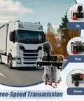 Heavy Duty PTO Control Valve Set for Dump Trucks and Tippers With Pneumatic Hoist Control System Compatible With AV295 328388 79X 329358X and K90 Replacement with three-speed transmission display and truck on road image