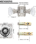 Crystal Interior Door Knobs 10 Pack For Hallway And Closet Doors Clear Glass Octagon Dope Door Handles Dimension Guide
