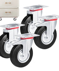 Whisper Quiet Heavy Duty Rubber Swivel Caster Wheels Scratch-Free For Furniture Movers 4 Pack, shown with silver frame.