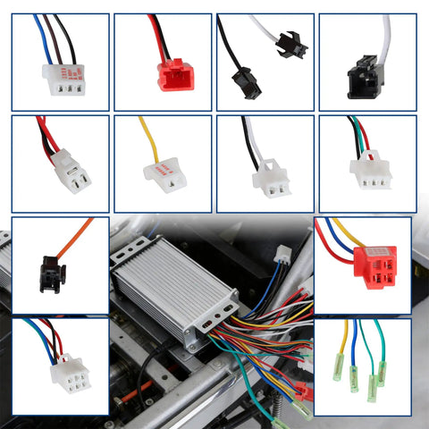 36V-48V 350W Brushless DC Motor Speed Controller Replacement For E-Bike Electric Bicycle And Scooter, wiring and connectors
