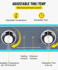 Control panel of Dope Ultrasonic Vinyl Record Cleaner 6L 40kHz with knob control, showing mechanical timer and adjustable temperature.