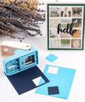 1 Inch Square Punch Lever Action Craft Punch For Paper Crafting And Scrapbooking next to DIY card project