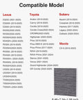 Compatible vehicle list for Cabin Air Filter With Activated Carbon Replacement including Lexus, Toyota, Mazda, Subaru models.