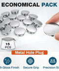 Economical pack of 30 Pack Nickel Plated Steel Snap In Hole Plugs For 1/2 Inch And 3/4 Inch Exposed Knockout Holes No Welding Required