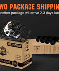 Gas Powered Workhorse Earth Auger Post Hole Digger 52cc 1800W with 6 inch and 10 inch drill bits displayed in packaging