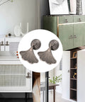 Ginkgo Leaf Shape Knob Handles, 2 Pack Antique Nickel Zinc Alloy Drawer Pulls shown on various cabinets and wardrobes.