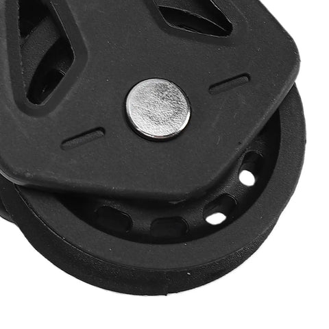 Close-up of Beefy Nylon Wheel Marine Pulley 50mm Stainless Steel Bearing Single Swivel Sailing Block for Rope Guidance