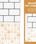 Peel And Stick White Molding Trim For Walls And Borders Flexible Self Adhesive Edging For Window Frames And Backsplash Tiles 30 Ft Roll Heat And Water Resistant No Fuss To Install And Remove showing tile edges before application.