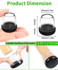 Chair Sliders For Carpet And Hardwood Floors, 16 Pack Round Furniture Glide Pads for 0.75-1.1 Inch Legs, product dimensions.