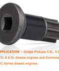 13mm injection pump idle lock nut wrench with engine barring tool and gear puller; black metal, front view