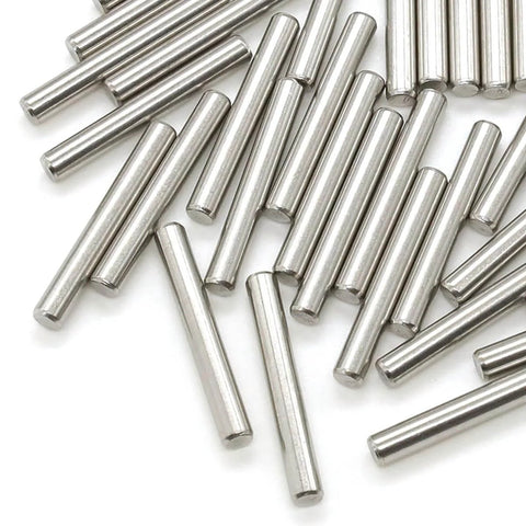 Heavy Duty 50 Pack 304 Stainless Steel Dowel Pins 4mm By 40mm For DIY Projects, Shelves And Fixtures, on a white background.