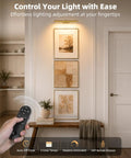 Wireless 16 Inch Picture Light With Built In Rechargeable Battery, Long Lasting Wall Mounted Art Lamp For Gallery Displays illuminating framed art.