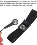 2 Pack ESD Anti Static Wrist Straps 11 Inch Circumference Adjustable Antistatic Bracelet Set With Wire And Alligator Clip For Computer Electronics Repair Black showing strap detail