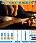 All In One Clear Shoe Glue Kit With 5 Tubes Of 15Ml Each, Instant Bond Quick Fix Waterproof Adhesive For Leather, Rubber, Vinyl And Canvas
