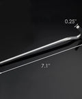 Heavy Duty Aluminum Tent Pegs Set, 12 Pack With Hooks, 7 Inch Hexagon Rod Stakes For Hard Ground, single stake side view