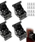 4 Pack Heavy Duty Folding Brackets with 0 90 180 Degree Self Lock Hinges and Screws for Folding Table Legs, black steel.