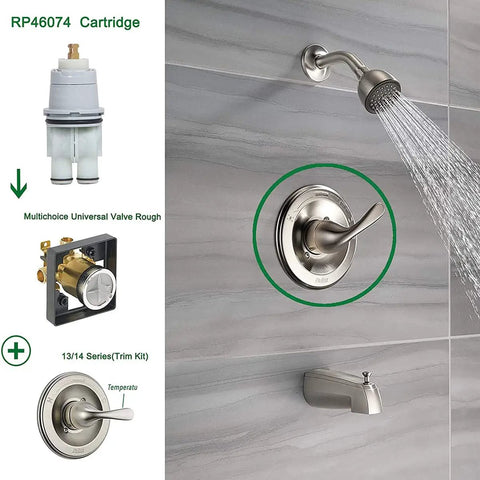Shower Valve Cartridge Repair Assembly For 13 And 14 Series Faucets Compatible With Monitor Universal Valve Bodies And Single Handle Systems Pro Grade Replacement Kit For Tub And Shower