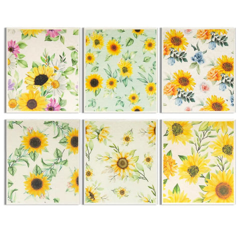 Six Pack Swedish Kitchen Dish Cloths Reusable Paper Towels For Counters And Dishes Eco Friendly Cellulose Sponge Cloth Sunflower.