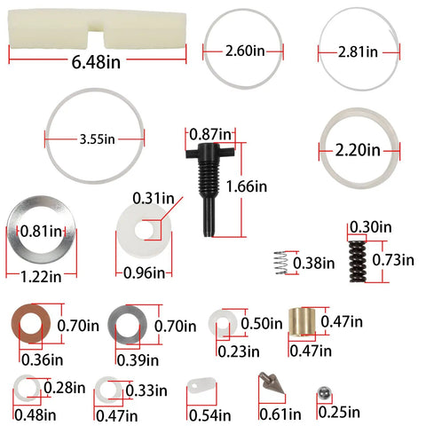 Top Tier Heavy Duty Air Hydraulic Bottle Jack Seal Replacement Kit For 20 Or 22 Ton Models Comes With Every Gasket And O Ring For No Sweat Overhauls Plus Quick Fixups When Your Gear Acts Up