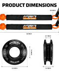 Soft Shackle Recovery Kit 3/4 Inch By 24 Inch 66,200 Lb Break Strength Two Pack With Snatch Ring Tow Shackle dimensions