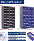 Badass Heavy Duty Metal Parts Cabinet With 52 Smooth Sliding Drawers For Nuts Bolts And Washers Shop Gear Sorting Plus Garage Workspace Rust Resistant Finish side view with smooth sliding drawers