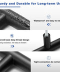 30 Pack Matte Black Stainless Steel Cabinet Handles for Cabinets and Drawers, waterproof and durable design details shown.