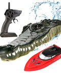 2 In 1 Remote Control Speed Boat With Alligator Head Dual Mode RC Toy For Pools And Lakes 2.4GHz set with remote, alligator head, speedboat