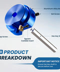Parts of PVC Pipe Reamer Kit Four Piece Socket Saver Tool explained: aluminum alloy body, cap screw, carbide insert, hex key shaft