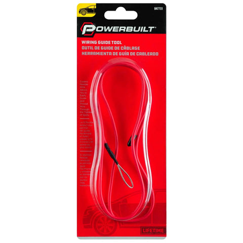 Kickass 40 Inch Flexible Wire Guide Tool With Pvc Coated Steel Core displayed in packaging, ideal for tight conduit and dashboard fishing.