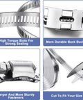 Stainless steel hose clamp set with adjustable worm-gear design and 24 fasteners for automotive, plumbing, fuel lines