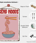 Ramen Themed Vintage Metal Sign With Send Noods Bowl Illustration Tin Wall Art 8 By 12 Inches For Home Office Garage Decor Poster