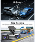 3 Channel Dash Cam For Cars Front Cabin And Rear Cameras With 1080P Resolution G Sensor Loop Recording Feature Image