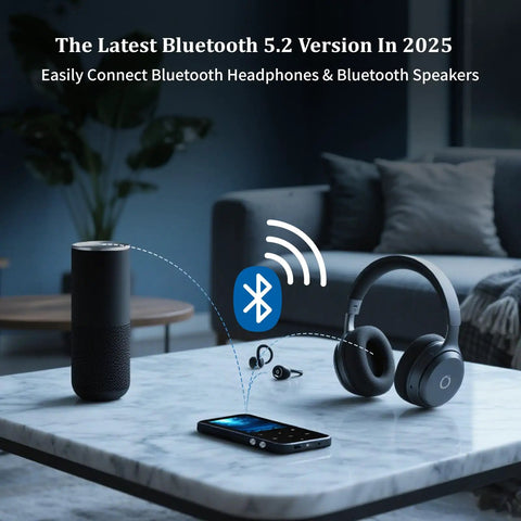 144GB Bluetooth MP3 Player With HiFi Sound Built In Speaker FM Radio Voice Recorder Earphones Included Portable Digital Music Player
