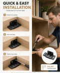 Step-by-step installation of Beefy Heavy Duty Stainless Steel Corner Brackets 8 Pack With 90 Degree L Shape Joint Braces And Screws