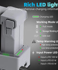 Mini 4 Pro 100W Fast 3 Way Charging Hub for DJI Mini 5 Pro with LED indicators showing charging status and mode.